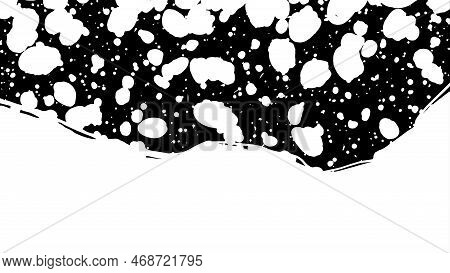 Big Paw Snow Filling The Space On A Black Background. Abstract Snow Mountain In Vector Format. Stock
