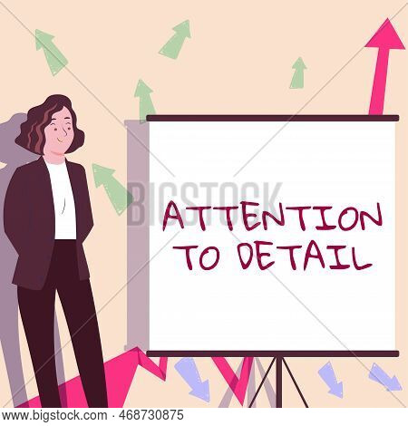 Handwriting Text Attention To Detail. Concept Meaning Achieve Thoroughness And Accuracy Exactly Awar