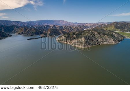Pyramid Lake In California. It Is A Reservoir Formed By Pyramid Dam On Piru Creek In The Eastern San