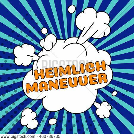 Writing Displaying Text Heimlich Maneuver. Business Approach Application Of Upward Pressure In Case 