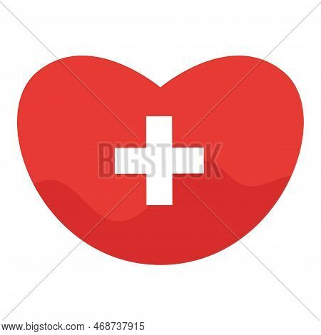 Isoltaed Red Heart Shape Icon Blood Donation Vector Illustration