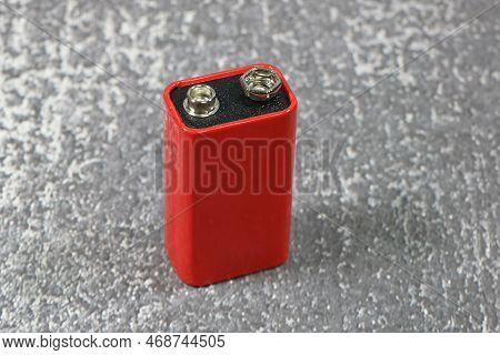 Generic 9v Battery, Nine Volt Battery On Concrete Counter