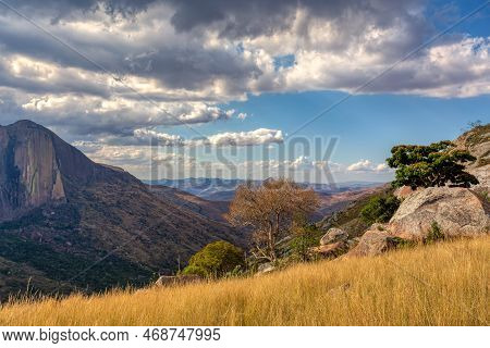 Andringitra National Park, Haute Matsiatra Region, Madagascar, Beautiful Mountain Landscape With Tra