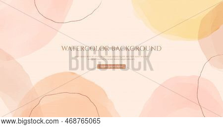 Abstract Horizontal Watercolor Background. Neutral Light Colored Empty Space Background Illustration