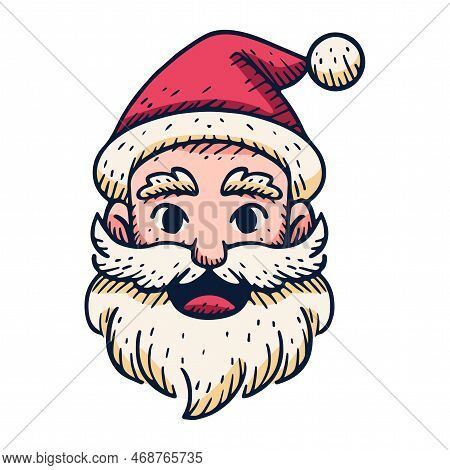 Vector Cartoon Cute Christmas Santa Illustration Isolated