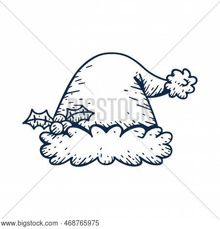 Vector Cartoon Cute Christmas Hat Illustration Isolated