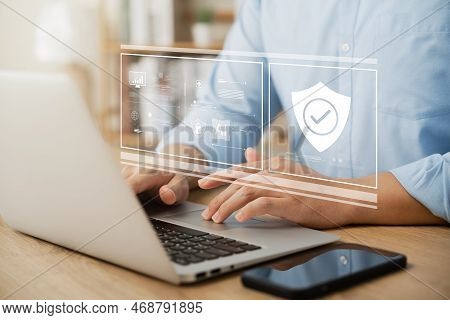 Cyber Security Internet And Networking Concept. Information Security And Encryption, Secure Access T