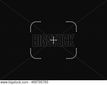 Vector Target Aim, Focusing Target Screen, Camera Frame Or Photo Viewfinder Screen Line Symbol At Da