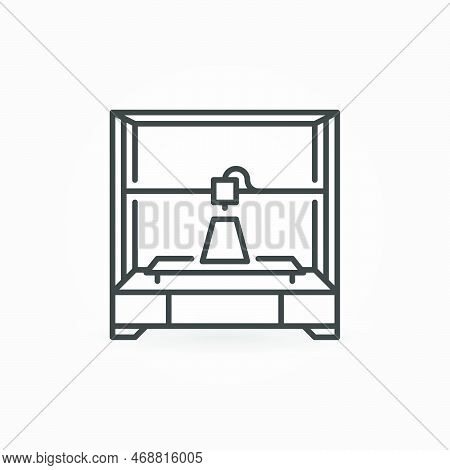3d Printer Vector Additive Manufacturing Concept Outline Icon Or Symbol