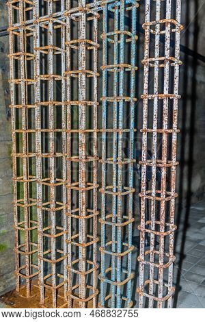 Columns Constructed Of Rusted Rebar