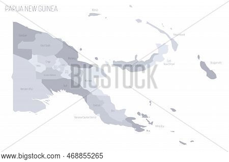 Papua New Guinea Political Map Of Administrative Divisions - Provinces, Autonomous Region And Nation