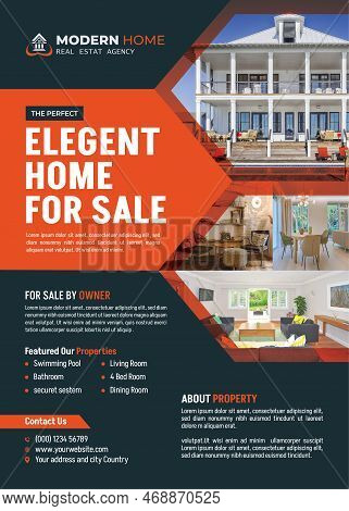 Modern Real Estate Flyer Template, Vector Design, Corporate Real Estate Flyer Template
