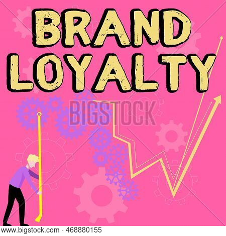Sign Displaying Brand Loyalty. Business Approach Repeat Purchase Ambassador Patronage Favorite Trust