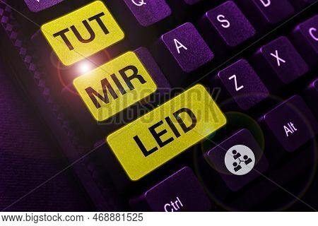 Hand Writing Sign Tut Mir Leid. Business Approach Asking Forgiveness For What Have Been Done In The 