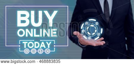 Inspiration Showing Sign Buy Online. Conceptual Photo Promotion Discount Special Offering In Gift Ca