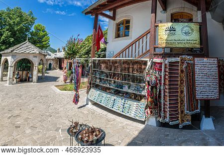 Mostar, Bosnia And Herzegovina - August 15, 2022: Complex Inside In The Courtyard Of The Mosque Kosk