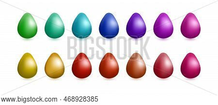 Set Of Realistic Easter Eggs Vector Illustration