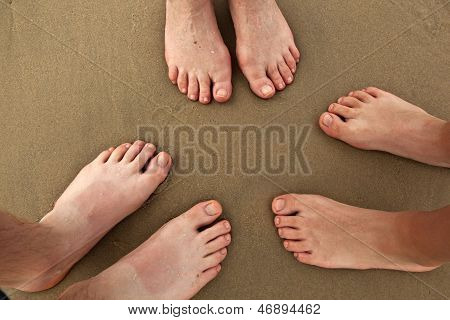 Familien på stranden