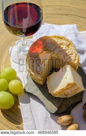 Tasting Of Tawny Port Wine And Local Portuguese Matured Cheese Queijo Serpa, Setubal Area, Portugal