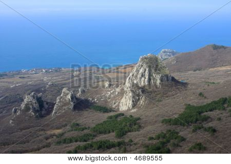 Görünüm Highlands gelen deniz kıyısında