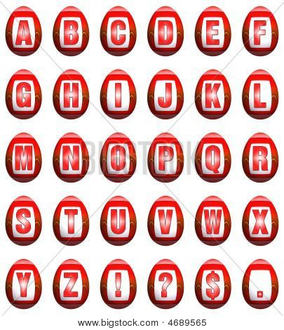 Easter Egg Font - Red