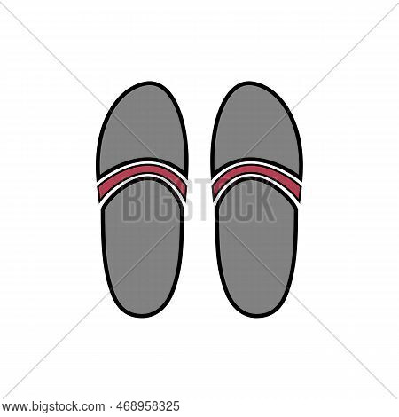 Beach Slippers Icon On White Background. Vector Illustration.
