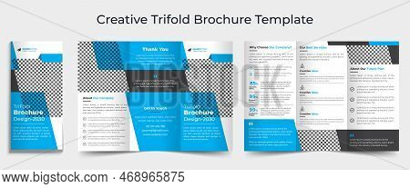 Business Trifold Leaflet Brochure Template Design, Professional Business Tri Fold Flyer Template, Ab