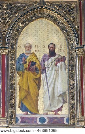 Krizevci, Croatia - May 09, 2012: Saints Peter And Paul, Iconostasis In The Greek Catholic Cathedral