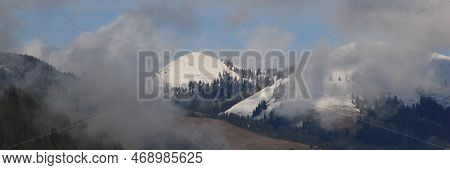 Snow Capped Hills Near Gstaad, Switzerland. Rellerli.