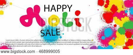 Happy Holi Sale Horizontal Background Vector Illustration