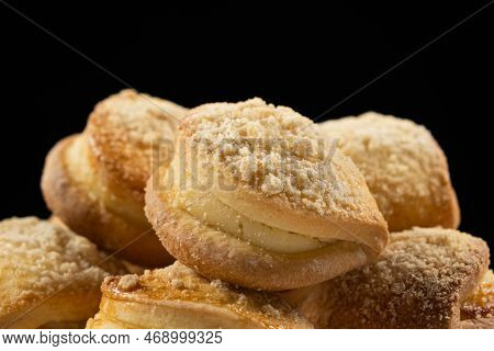 Sochnik Cake With Cottage Cheese - Pastry Made From Dough With Cottage Cheese Filling, A Dish Of Nat