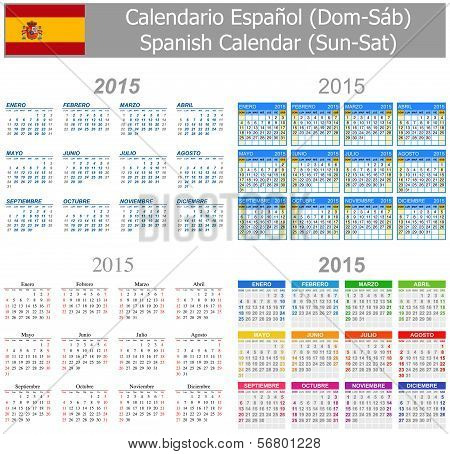 2015 Spanish Mix Calendar Sun-Sat
