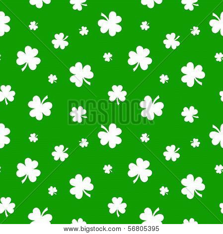 St. Patrick's day vector seamless background with shamrock.