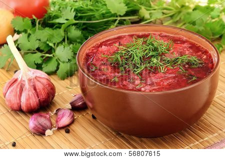 Red Borscht With Dill