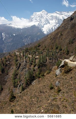 Mountain Trail In Himalayas, Nepal