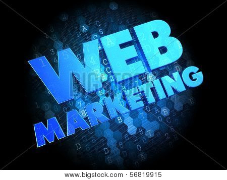 Web Marketing on Dark Digital Background.