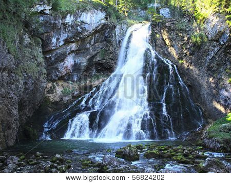 Gollinger Waterfall in Alps, Austria