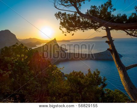 Beautiful sunrise near Novyi Svet, Crimea, Ukraine