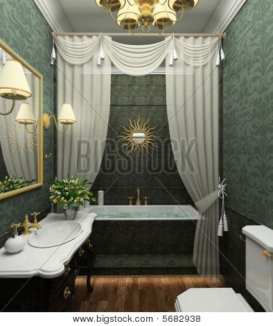 Interior clássico. 3D Render
