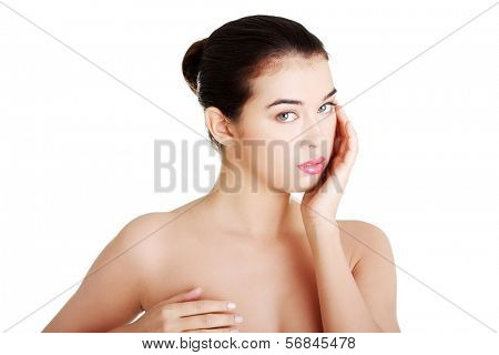 Baeutiful young woman portrait, isolated on white 