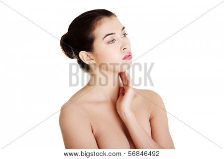Baeutiful young woman portrait, isolated on white 
