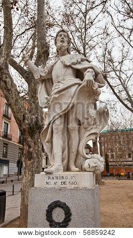 Statue Of King Ramiro I (circa 1753).  Madrid, Spain