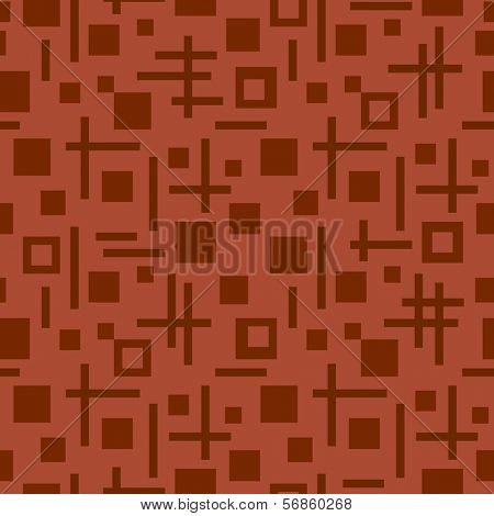 tetragonal seamless pattern with brown squares and lines square