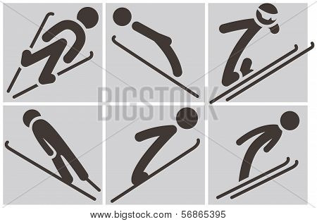 Winter Sport Icons - Ski Jumping