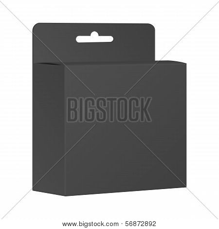 Blank Black Product Package Box. Vector