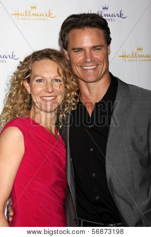 LOS ANGELES - JAN 11:  Becky Southwell, Dylan Neal at the Hallmark Winter TCA Party at The Huntington Library on January 11, 2014 in San Marino, CA