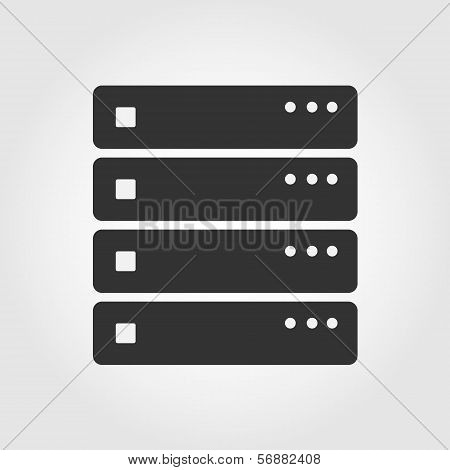 Computer Server icon, flat design