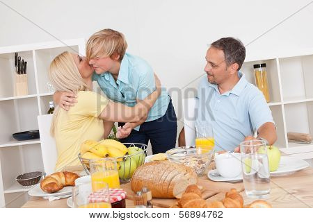 Mother And Daughter Enjoy A Hug