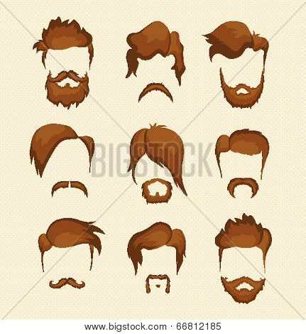 mustache, beard and hairstyle hipster