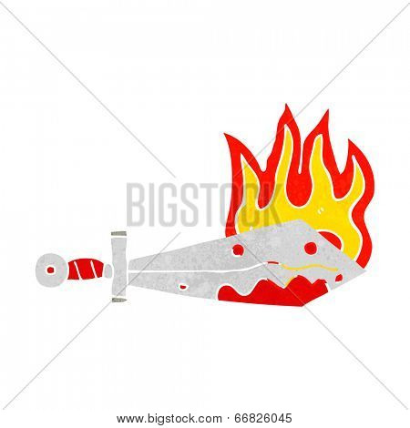 cartoon flaming sword